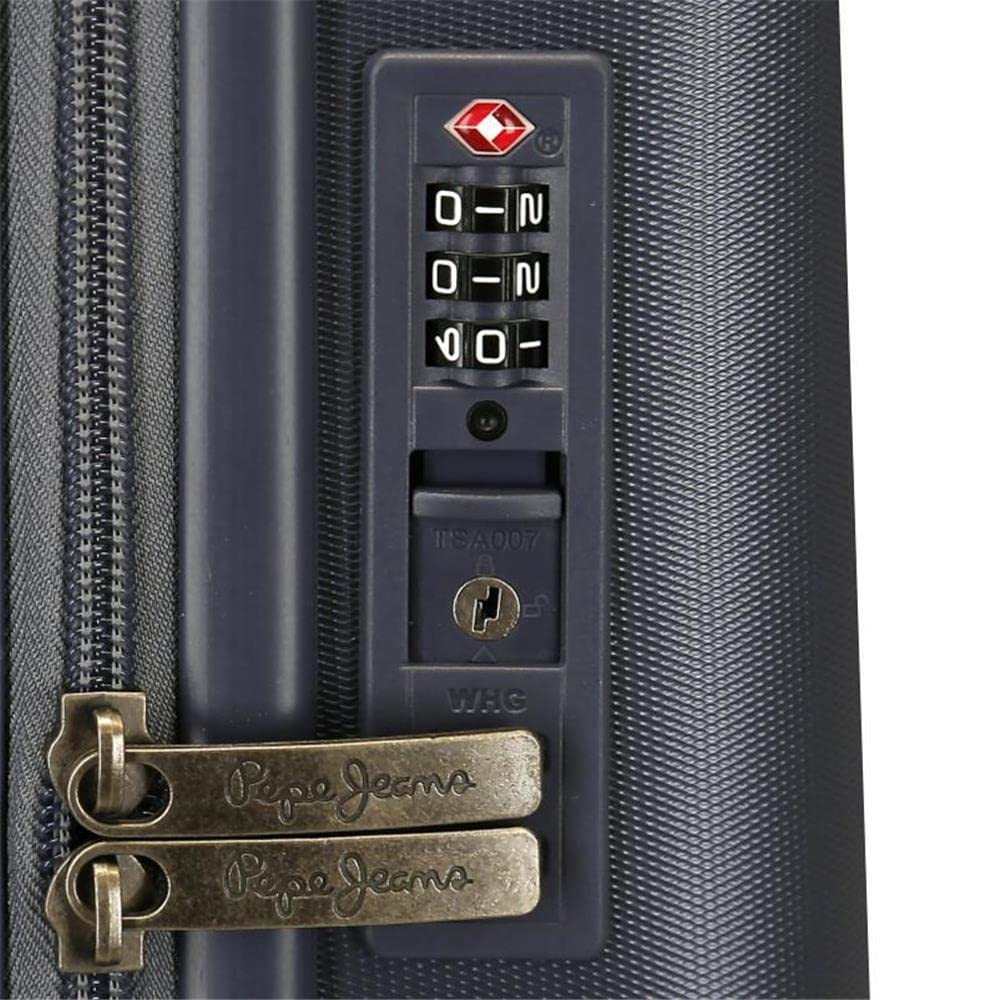 Pepe Jeans Kay Maleta de cabina, Azul, Rígida, 4 Ruedas dobles