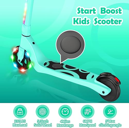 Miniatura 4 de SISIGAD Electric Scooter for Kids Ages 6-12, LED Light-Up Deck, Kids Scooters with 3 Adjustment Levels Handlebar to 36 Inches High,5.3" Wheel Kick