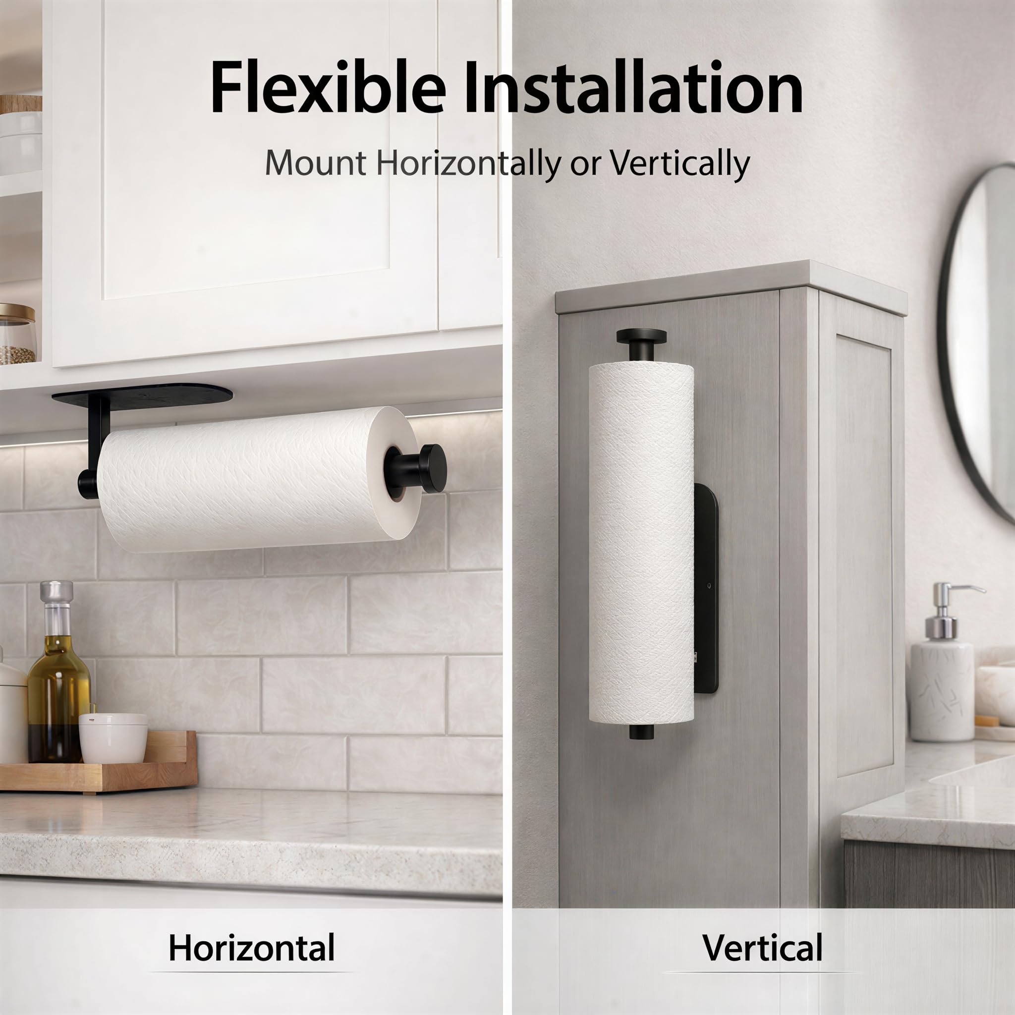 Stainless Steel Paper Towel Holder - No Drill! -2 Stainless Steel Paper Towel Holder - No Drill! -2