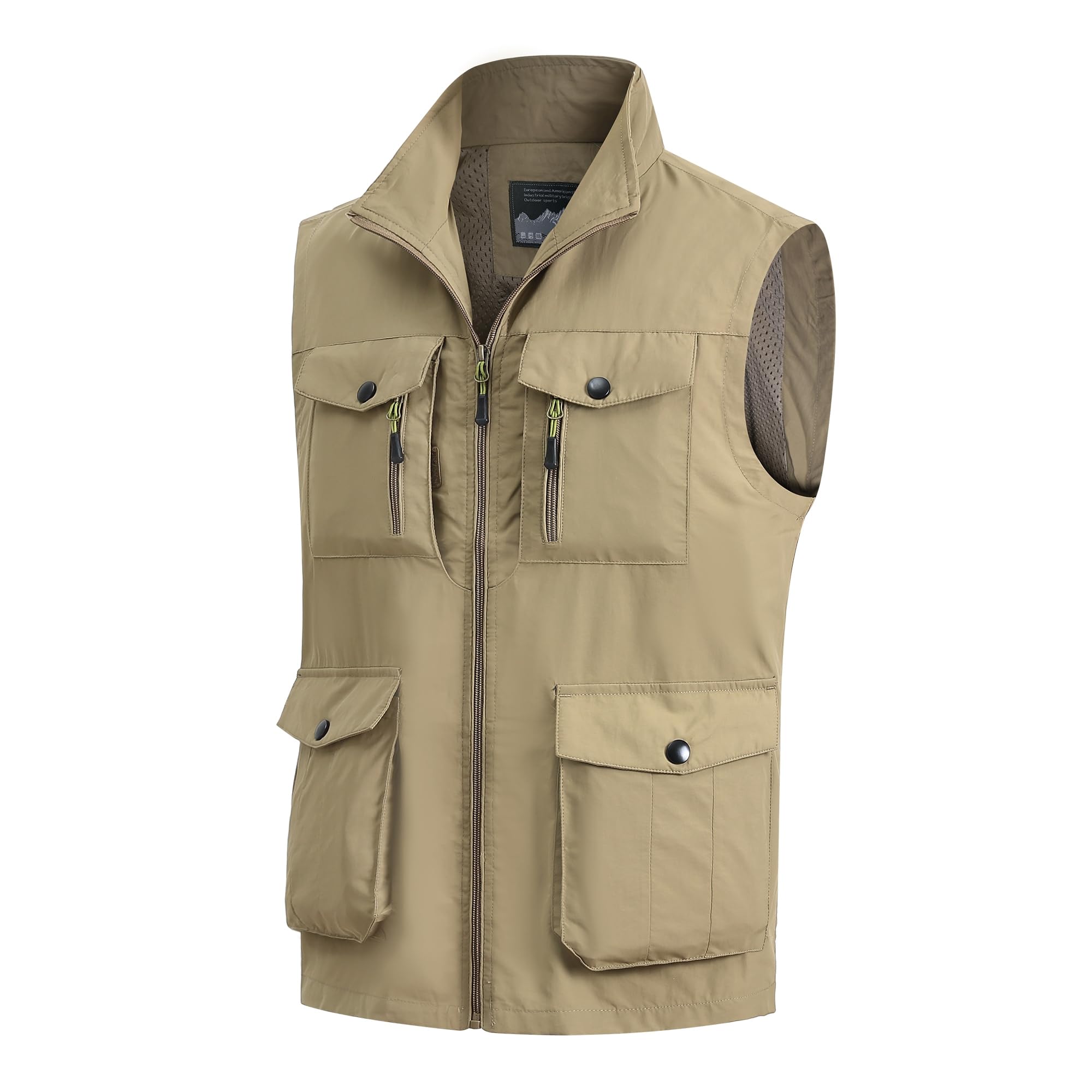 Herren Outdoor Weste mit Vielen Taschen Schnelltrocknende Freizeitweste Leicht Anglerweste Sommer Atmungsaktiv Ärmellose Jacke Sport Multifunktionsweste Camping Fotografie Weste
