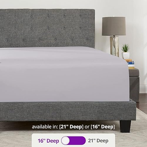 Miniatura 3 de Sábana bajera ajustable de bolsillo profundo para niños tamaño individual de 16 pies, se adapta a colchones y cubrecolchón de 14 pies y 18 pies,