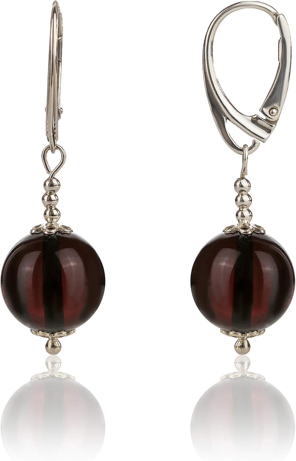 Amber Culture Baltic Amber Gold Earrings - Hypoallergenic Carved from Natural Stone in a Luxury Gift Box - 925 Sterling Silver E12 - Image 3
