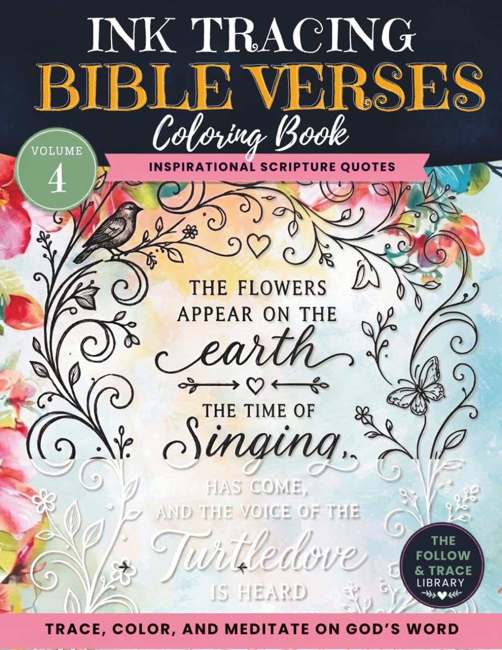 Bible Verse Coloring Book for Women: White Line Scripture Coloring Pages for Relaxation, Prayer, Meditation, Volume 4:: White Line Christian Coloring ... Prayerful Reflec (The Follow & Trace Library)