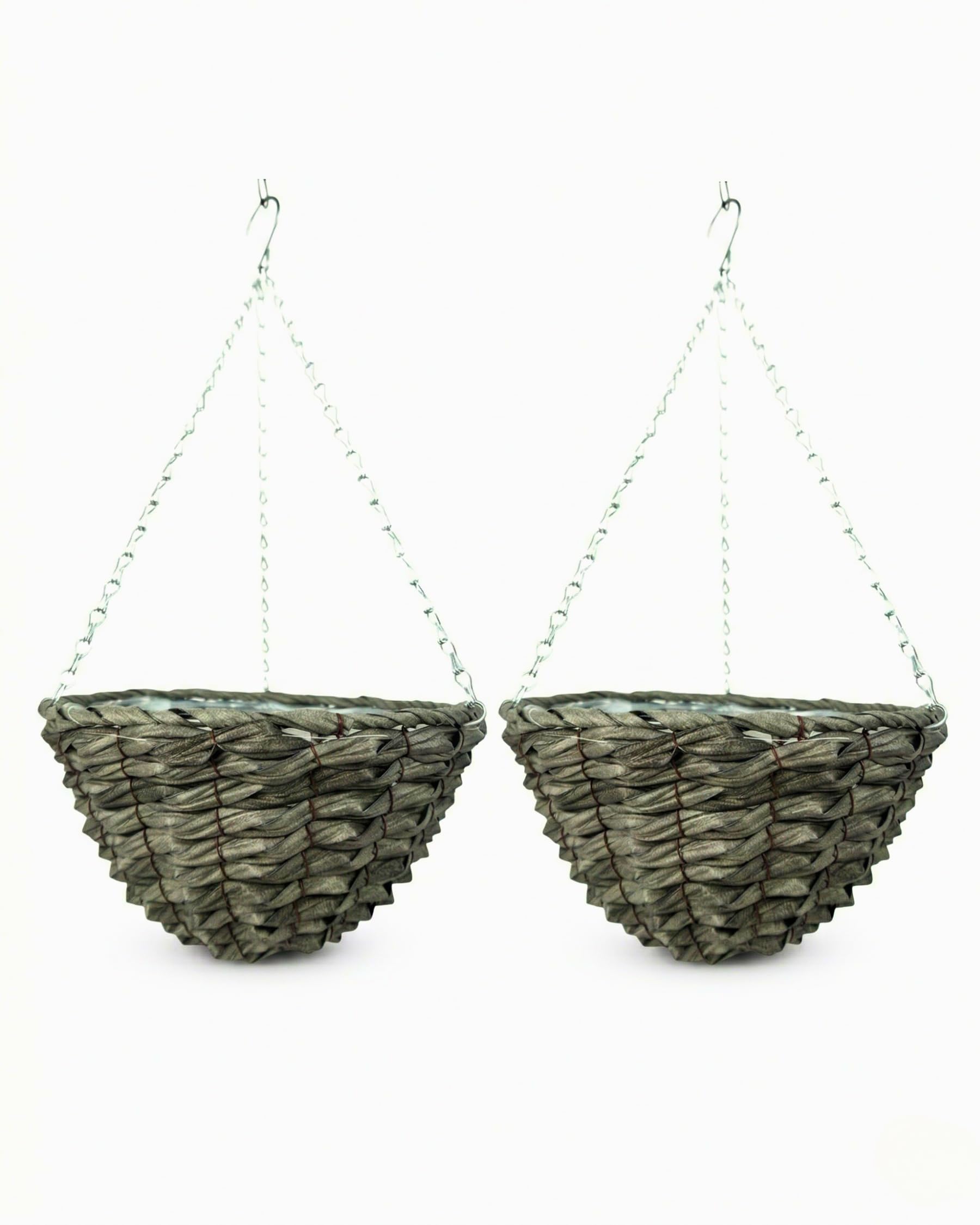 Panier suspendu rond Castle Howard en plastique lot de 2