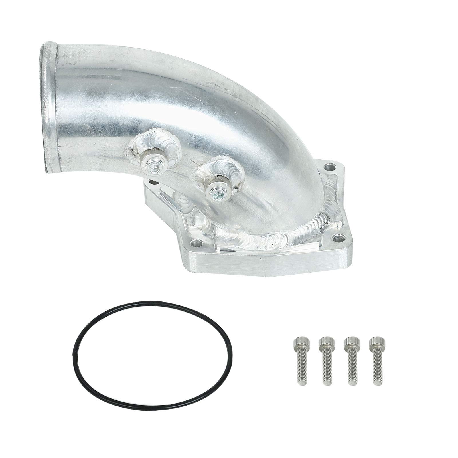 BETTERCLOUD High Flow Elbow Replacement for 2003-2007 F-ord F 250 F 350 F 450 F 550 6.0L Powerstroke Diesel (Silver)