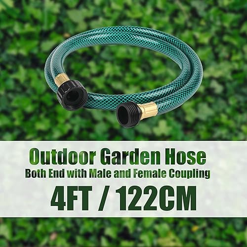 Miniatura 7 de Manguera de jardín sin fugas para riego sin torceduras y ligera, mangueras de agua de 12 pulgada de 4 pies con accesorios hembra y macho para
