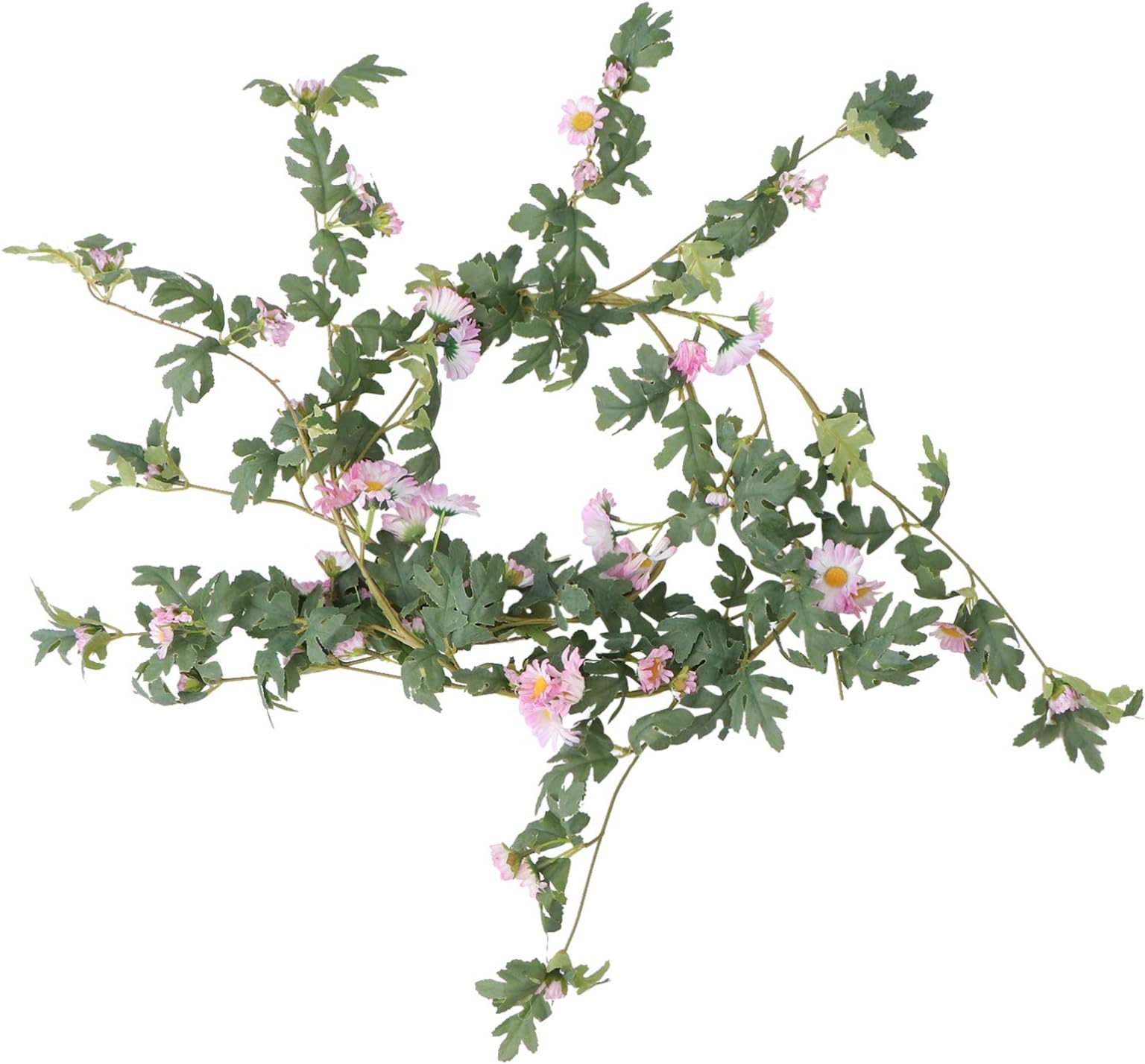 YARNOW Artificial Ivy Leaves Fake Daisy Flower Leaves Greenery Garlands Vines for Wedding Party Garden Wall Decoration Pink