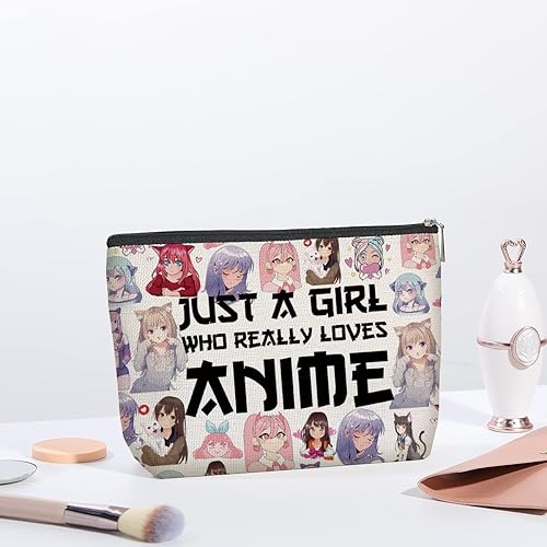 Miniatura 10 de kdxpbpz Bolsa de maquillaje para fanáticos del anime, regalos para niñas, mujeres, amigas, hermanas, viajes, artículos de aseo personal, bolsa con