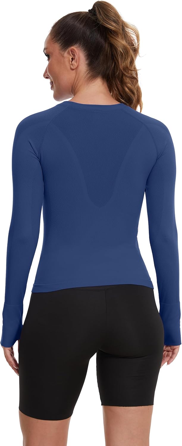 MathCat Seamless Workout Shirts for Women, Long Sleeve Workout Tops for Women, Yoga Sports Athletic Gym Tops - Image 2