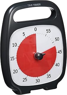 TIME TIMER PLUS 60 Minute Desk Visual Timer - Countdown Timer with Portable Handle for Classroom, Office, Homeschooling, S...