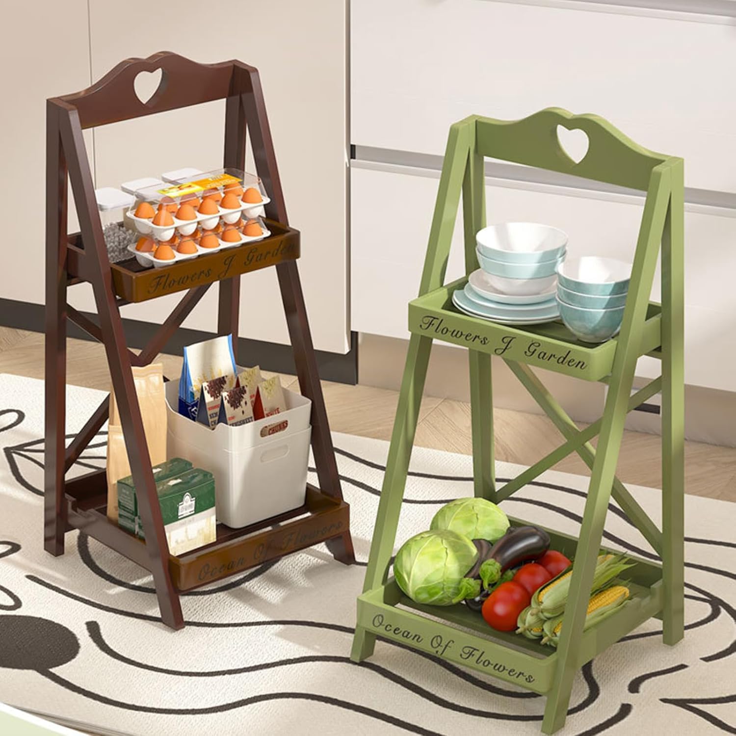 Modern Multi Layer Plant Display Stand Folding Plant Stand Floor Standing Storage Shelf for Home and Office Decors Office Bookshelf