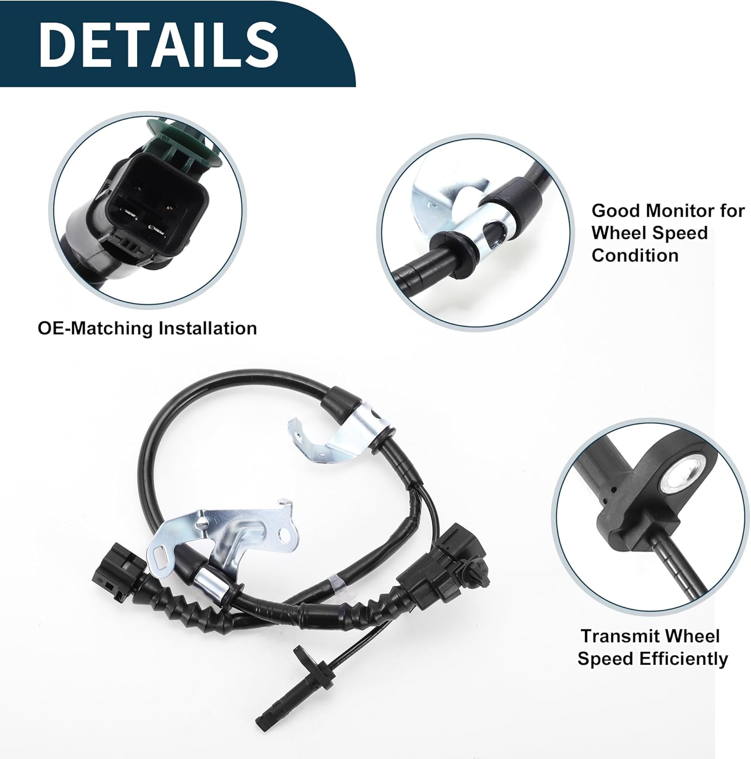 ABS Wheel Speed Sensor Rear Left ABS Sensor Anti-lock Braking System Sensor No.47560-TBA-T01 for Honda Civic 2016-2022