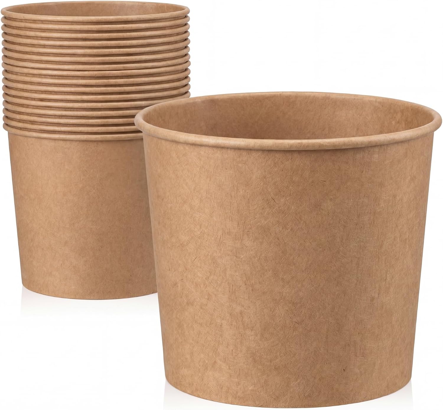 Hoolerry 100 Pcs 85 oz Paper Bucket Cardboard Food Bucket Bulk Disposable Food Container for Birthday Party, Wedding, Baby Shower, Event Gather Party Supplies (Kraft Paper,Kraft Color)