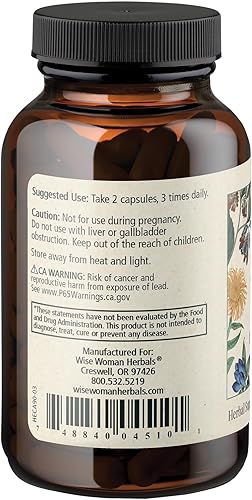 Miniatura 3 de Wise Woman Herbals HepaCaps - Mezcla de desintoxicación pura sin OMG, cardo mariano y hígado de hierbas, apoya la digestión y la vesícula biliar