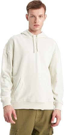 DeFacto Overs ze Kap onlu Sweatshirt B7849AXNS Erkek