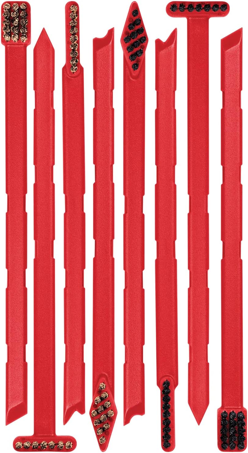 Cleaning Tool Kit: Detailing Brush Set & Pick Set: 16-Piece Detailing Supplies Kit with Soft Bristle Nylon & Stiff Bristle Bronze Scrub Brushes & Carbon Removal Tools