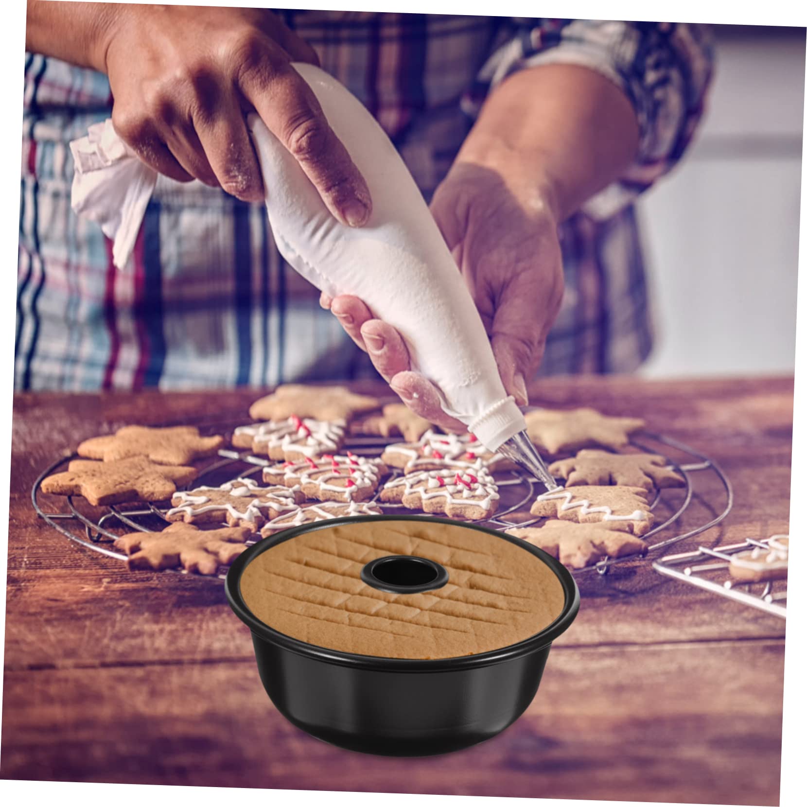 DECHOUS 4piezas Molde De Hornear Antiadherente para Pasteles y Muffins Herramienta De Repostería Molde para Donuts y Galletas Accesorio De Cocina De Uso Versátil