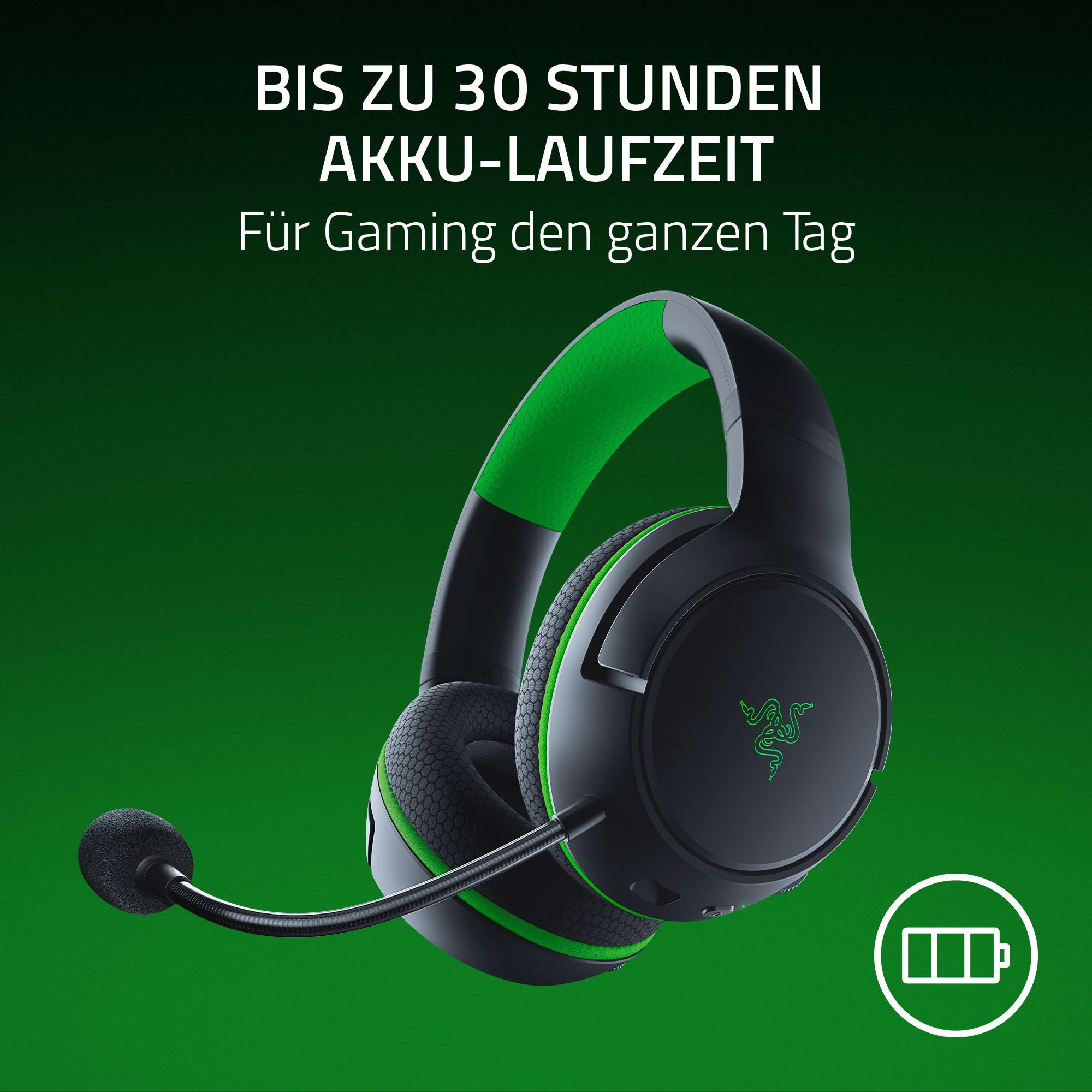 Razer Kaira HyperSpeed - Kabelloses Multiplattform-Gaming-Headset für Xbox (HyperSpeed Wireless, Triforce 50-mm-Treiber, HyperClear Kardioiden-Mik, FlowKnit Memory Foam Ohrpolster) Schwarz