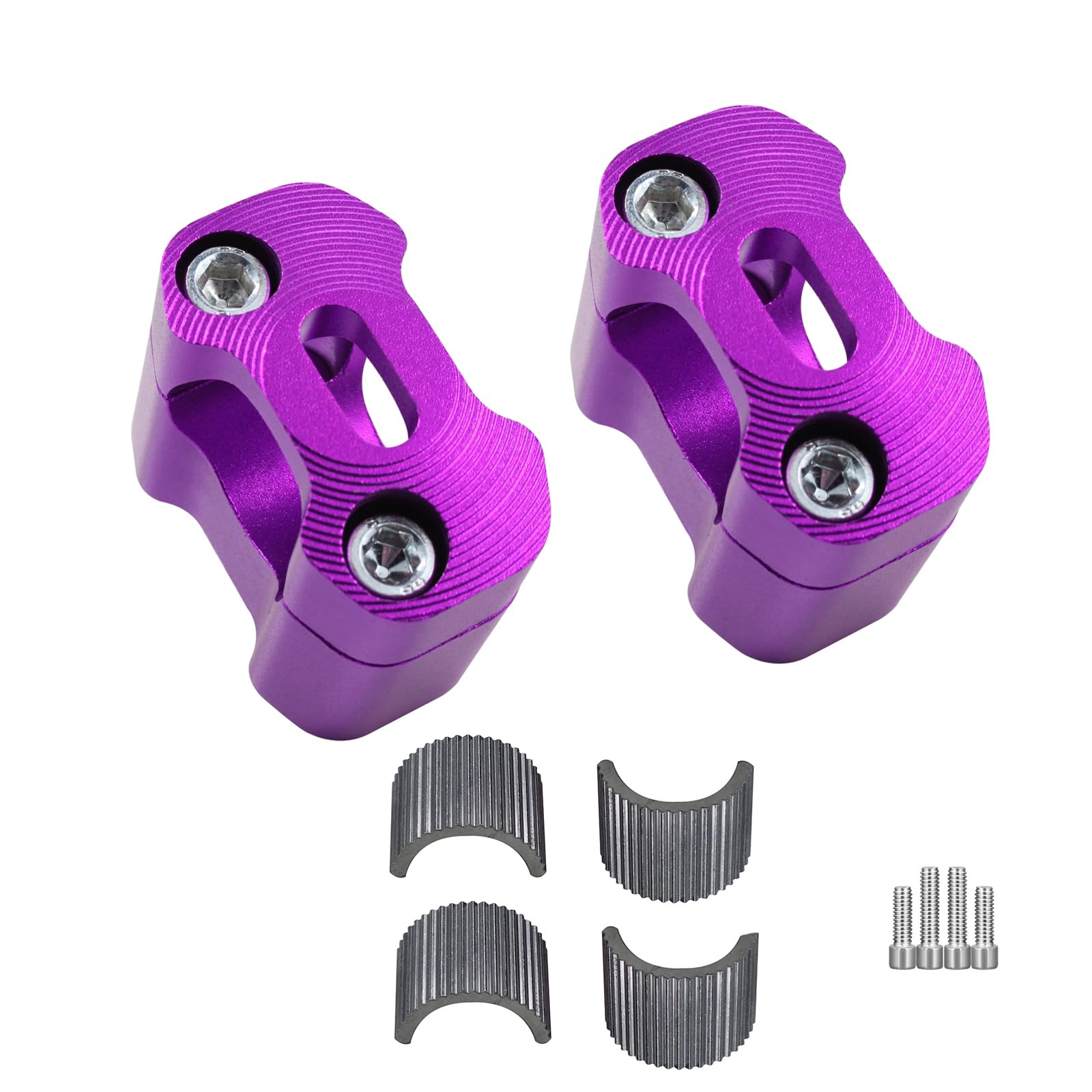 Adsspro Universal Motorcycle 1-1/8"(28mm) 7/8" (22mm) CNC Aluminum Handlebar Handle Risers Adjustable Fat Bar Mount Clamps For EXC KLX KXF YZF CRF XR SX SXF YZ Motorbike Dirt Pit Bike (purple)