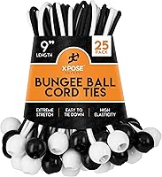 Vista 14 de Xpose Safety Cuerdas elásticas de bolas de 6 pulgadas, paquete de 10 cuerdas elásticas blancas resistentes con lazos de bola para toldos, lonas