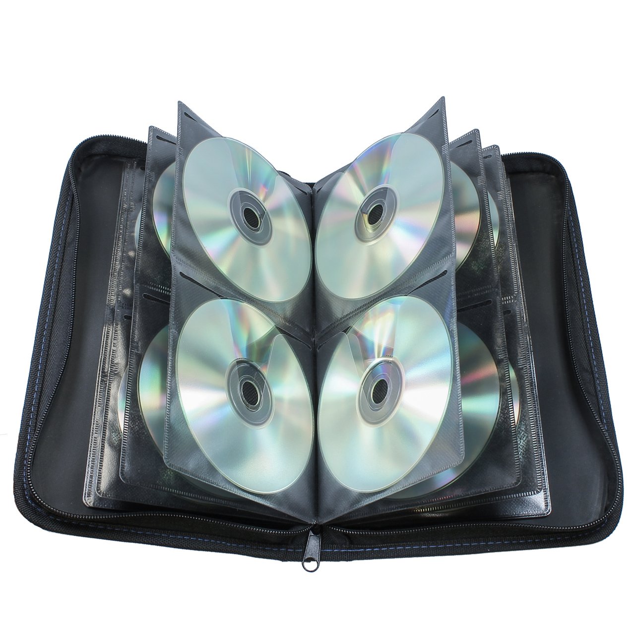Vivanco Torba na CD/DVD nylonowa, Blue-ray, portfel, segregator na 48 płyt CD czarno-niebieska