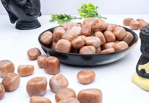 Miniatura 7 de BEZAVO Juego de piedras curativas de piedra lunar de durazno, piedras y cristales a granel para curación, reiki, meditación, cristales de brujería