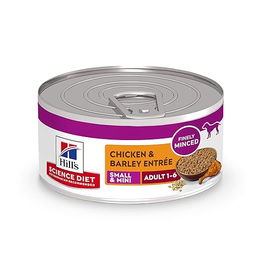 Hill's Science Diet Adult 1-6 Small & Mini Wet Dog Food, Chicken & Barley, 5.8 oz. Cans, 24-Pack