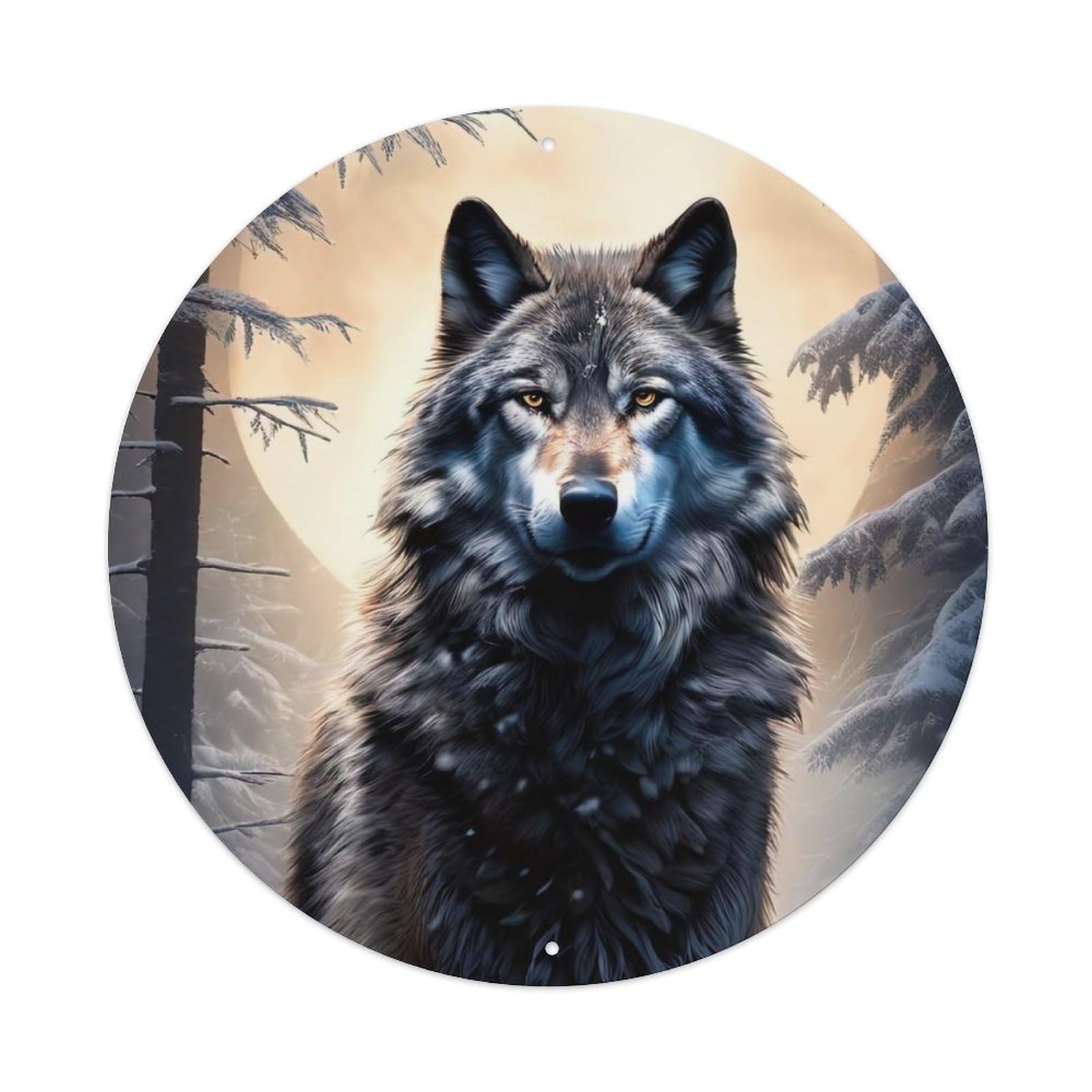 Animal Artwork Wolves in The Snow Metal Tin Sign