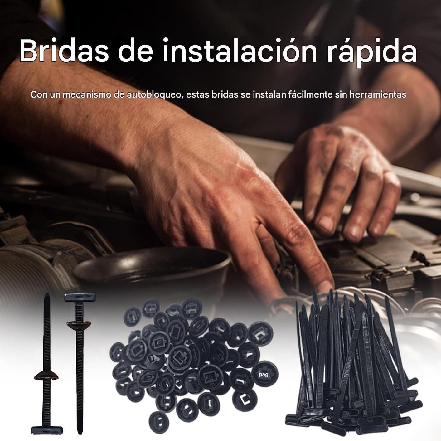 Nylon Zipper Clamp | Automotive Staples for Clamps | Double-Sided Cable Organization Tool 100 Pcs for Electronics Technicians