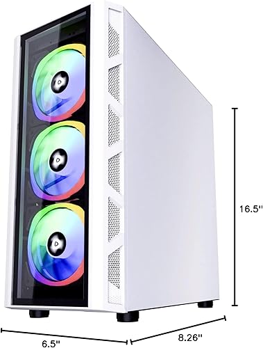 Miniatura 7 de Apevia GD-PRO-WH Guardian Pro - Funda para juegos de torre media con 2 paneles de vidrio templado, 2 ranuras PCI-E para tarjeta gráfica vertical,