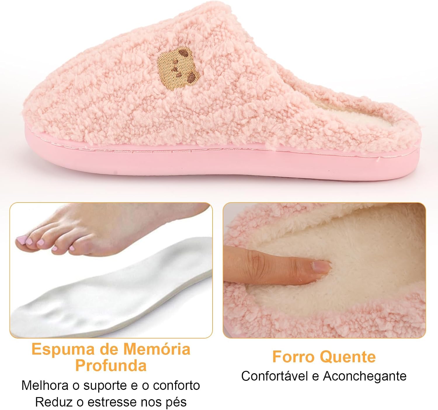Pantufa Chinelo Adulto Antiderrapante Pelúcia Masculina e Feminina Chinelo Peluciada Térmica Inverno Confortável Pantufa Chinelo Adulto Antiderrapante Pelúcia Masculina e Feminina Chinelo Peluciada Térmica Inverno Confortável