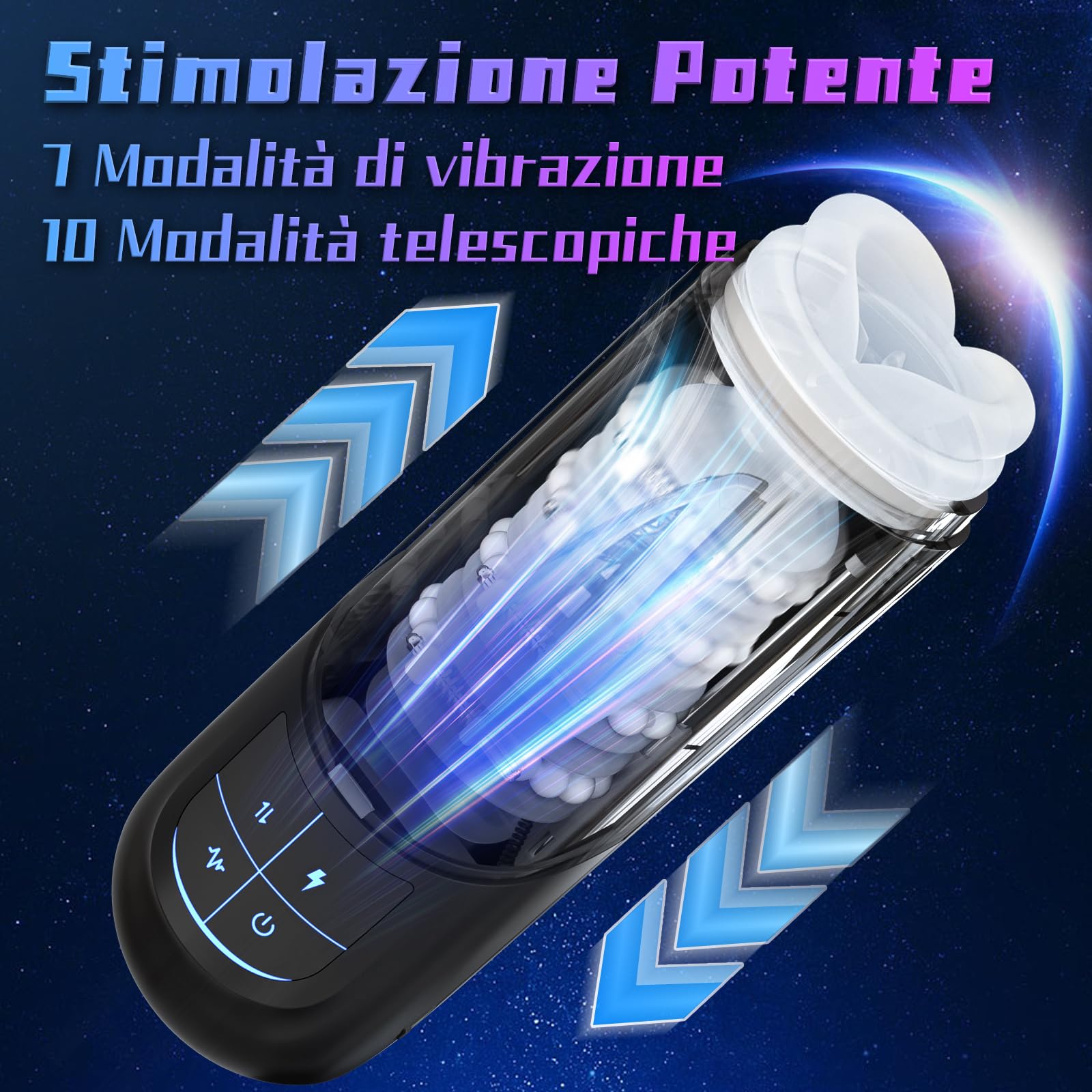 Masturbtore Automatico Sex Toys per Uomini - Masturbatori Maschili Sex Toys Uomo con Perline Massaggianti Regolabili Masturbatori Masturazione Realistico Uomo con Modalità di Spinta e Vibrazione 10x7