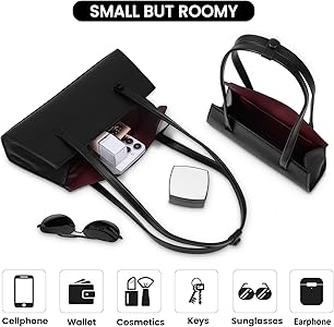 GETERUUV Shoulder Bag Black Purse for Women Cherry Bag Vegan
