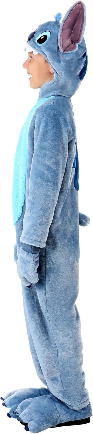 Kids Disney Stitch Costume, Blue Hooded Jumpsuit for Halloween & Dress Up