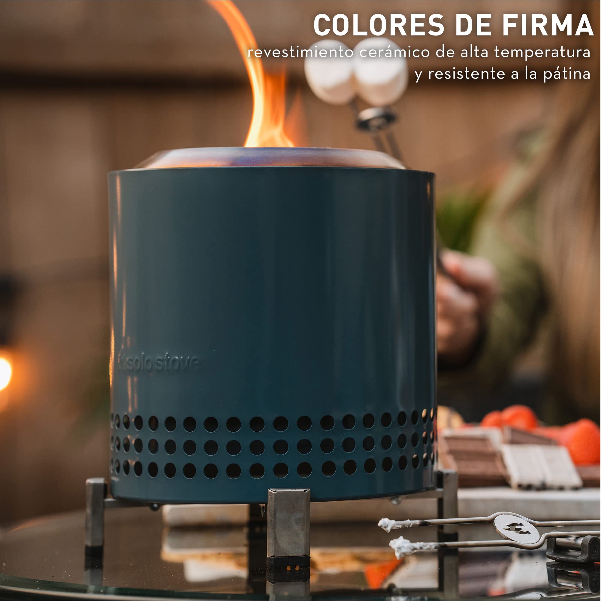 Solo Stove Mesa XL, Brasero de sobremesa | Minifogata de bajo Humo para Exteriores, Arde con pélet o Madera, Quema Segura, Acero Inoxidable, con Bolsa de Viaje, 21,8 x 17,8 cm, 1,04 kg