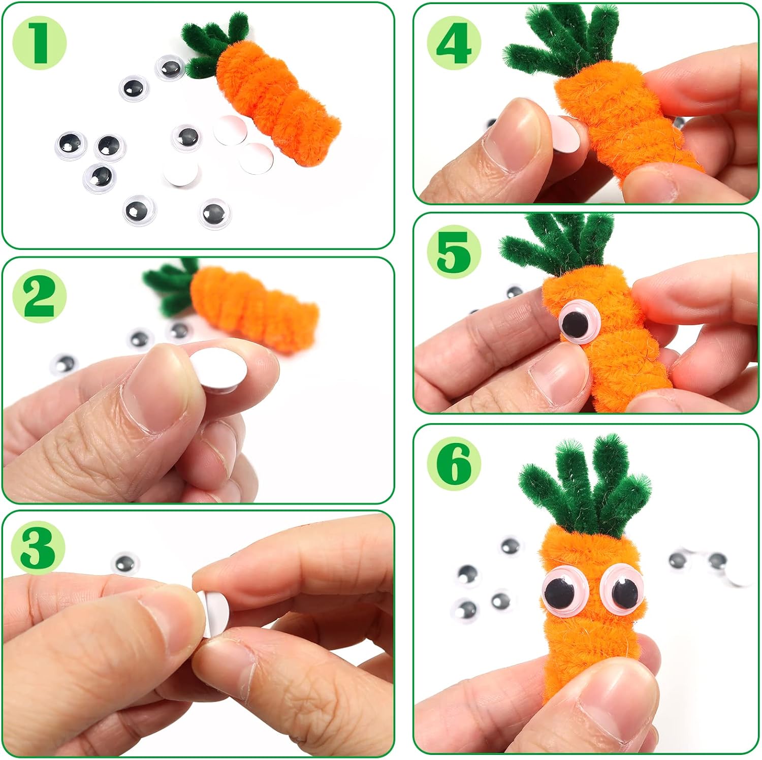 TOAOB 150pcs 6mm Googly Eyes Self Adhesive Small Sticker Eye for Craft
