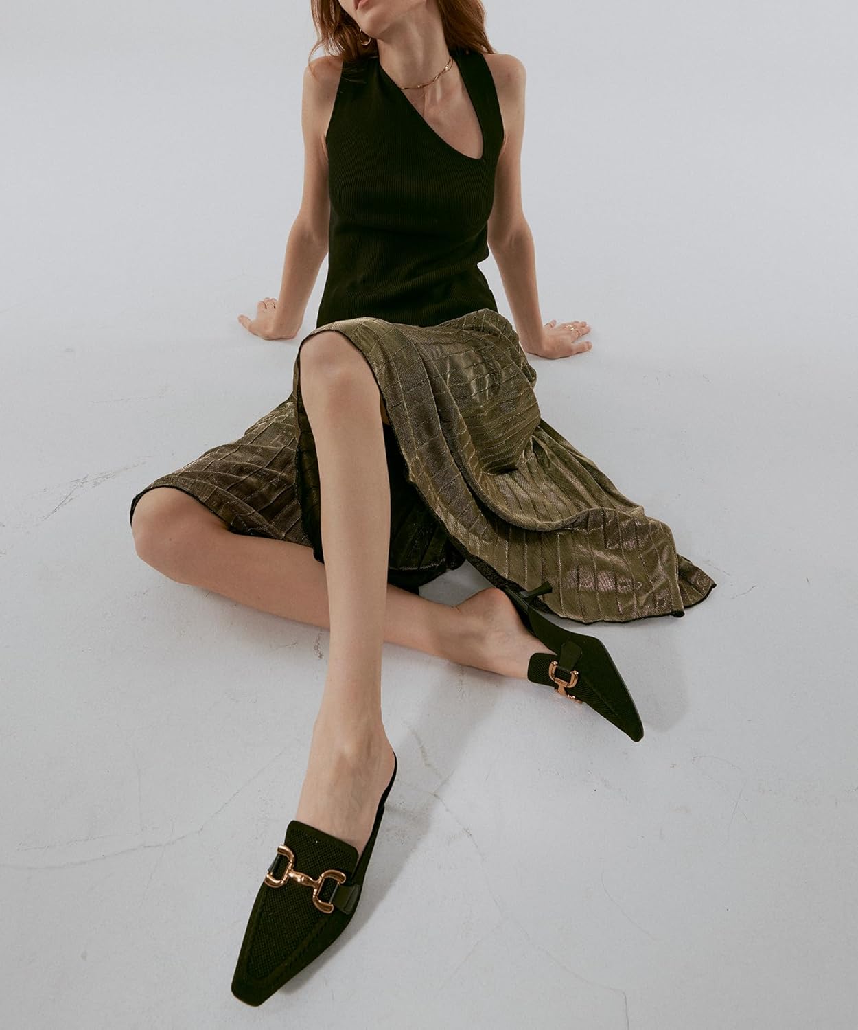 NEWBELLA Women's Pointed Toe Heeled Mules - Image 7