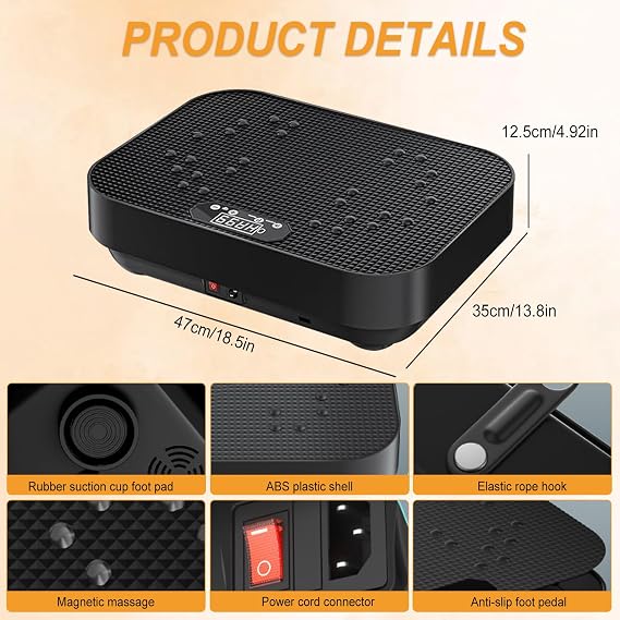 Vibration Plate Exercise Machine, Vibration Plate for Weight Loss, Sports Vibration Plate for Fat Burn, Full Body Workout Vibrating Fitness Platform, for Weight Loss, Lymphatic Drainage