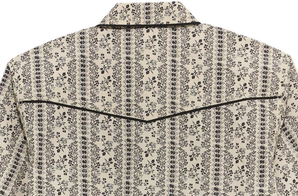Wrangler Men's Ecru Vintage Floral Snap Shirt