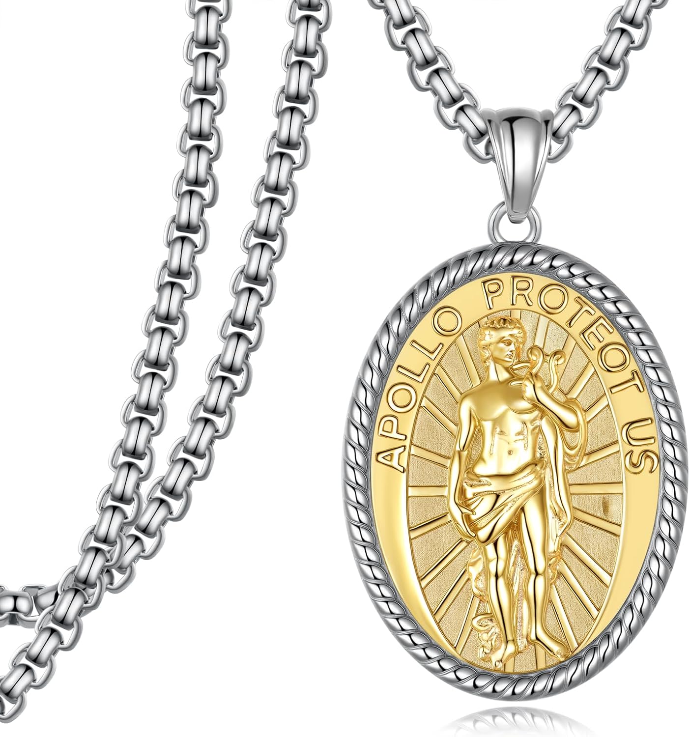Apollo Necklace Sterling Silver Apollo Pendant Greek Mythology Jewelry Gifts for Men Women