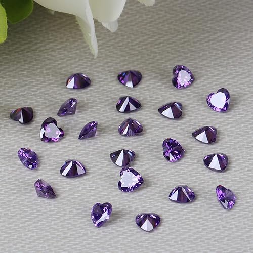 Miniatura 10 de Circonita cúbica de corazón multicolor (CZ), piedras preciosas sueltas, gemas sintéticas, pequeñas piedras de circonita cúbica, gemas facetadas,