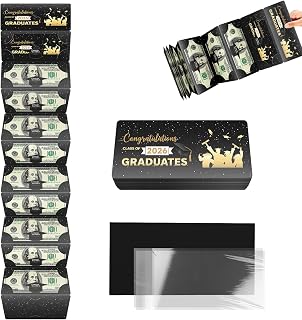 ysmile 2026 Graduation Envelope for Cash Gift Money Holder with Greeting Card, Designed for High School College Grad Congrat - Black