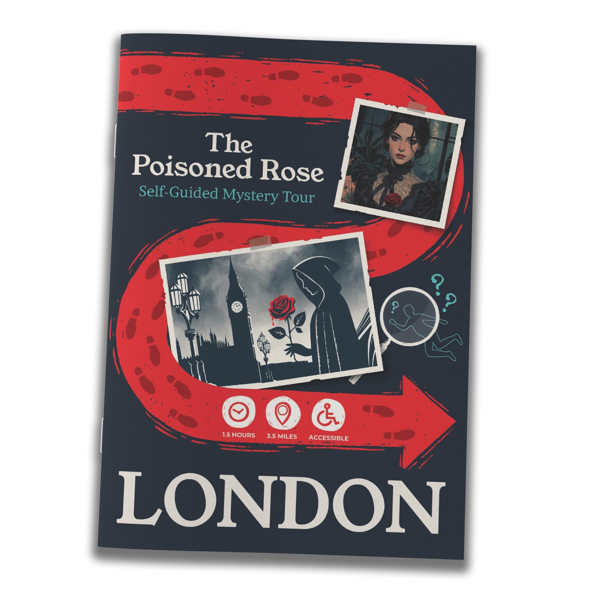 Self-Guided Murder Mystery Walking Tour  The Poisoned Rose (London Edition) Solve Clues, Explore Landmarks, Outdoor Detective Game for Adults, Couples, and Families