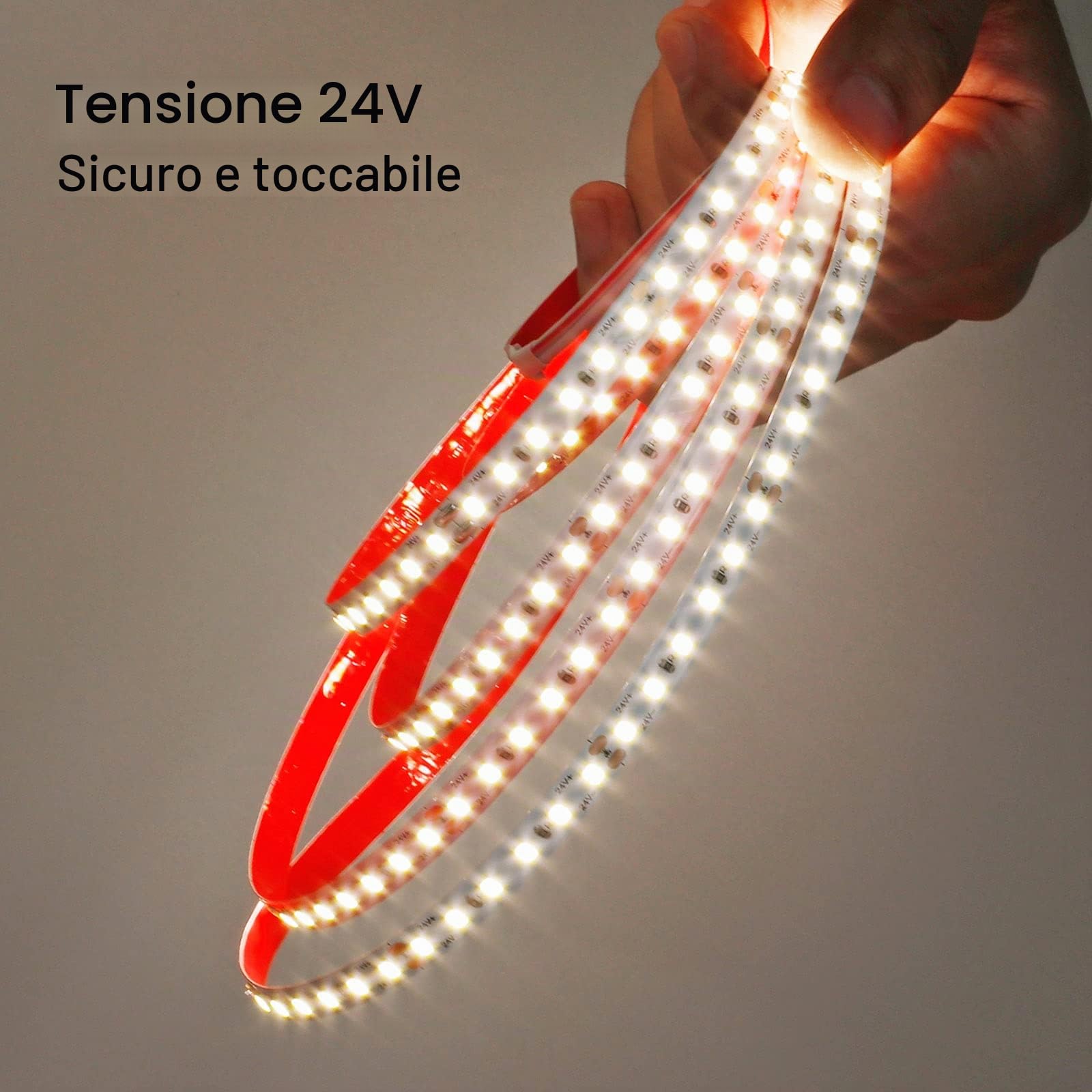 GOMING 20M 24V Striscia LED Bianco Naturale 4000K Alta Densità 2400 LEDs | 144W Alta Luminosità 12000Lm Non Impermeabile IP20 Flessibile Nastri LED per Decorazione Interna(Alimentazione non Inclusa)