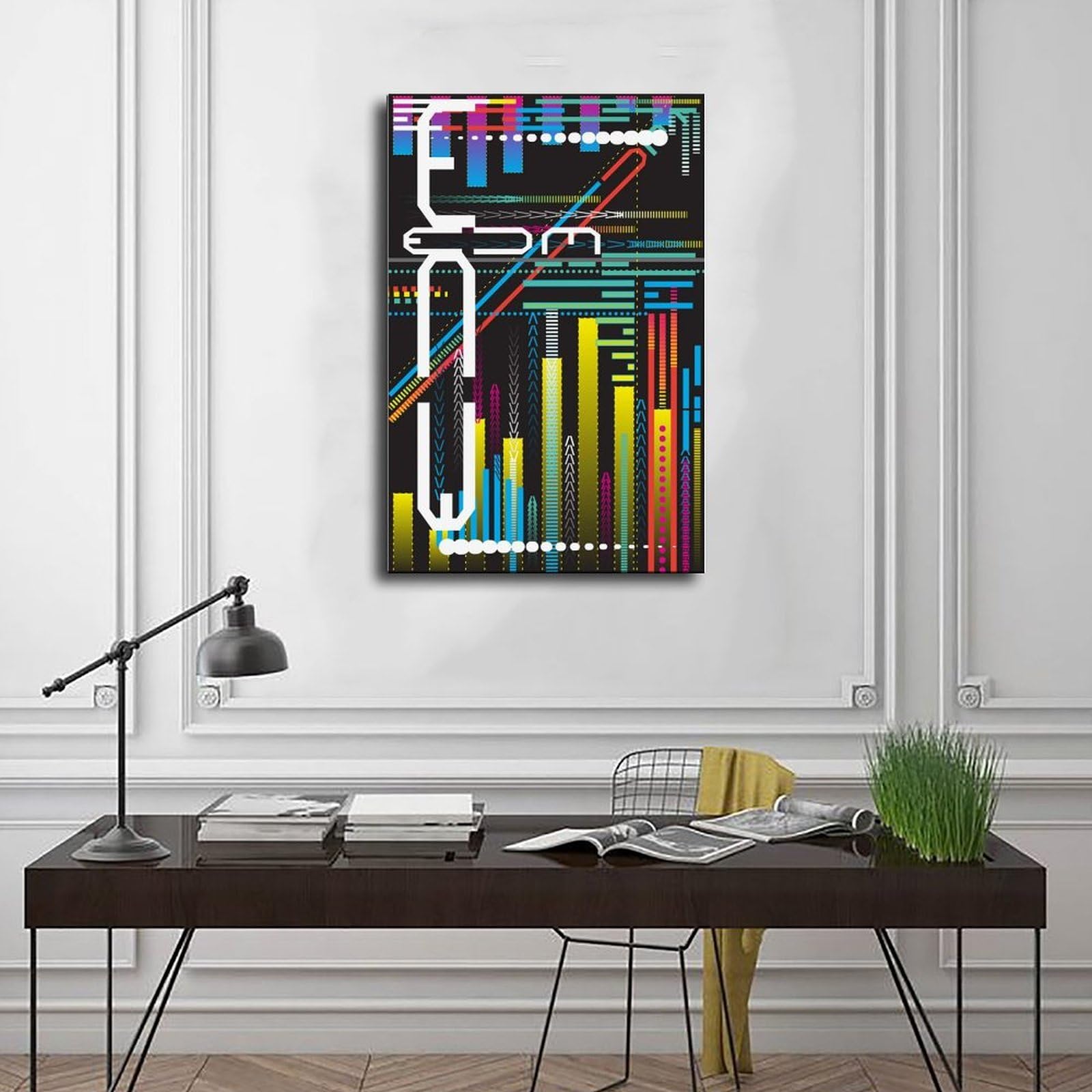 EDM - Poster su tela con musica elettronica di alta qualità, decorazione per camera da letto, ufficio, camera da letto, regalo, 40 x 60 cm