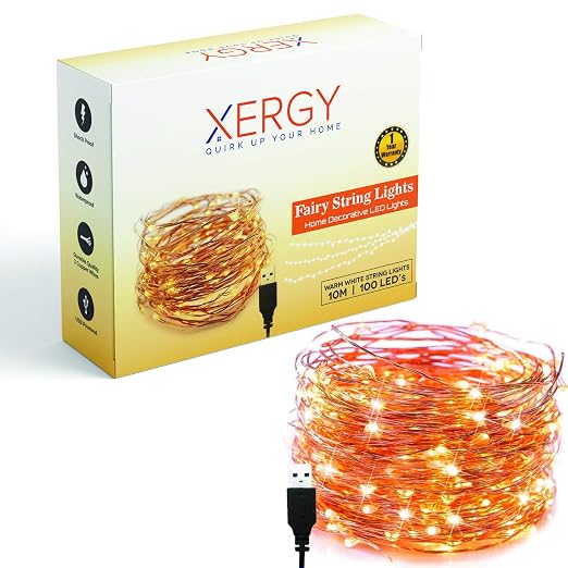 XERGY 10 M100 LEDs Fairy String Light Copper Wires Durable