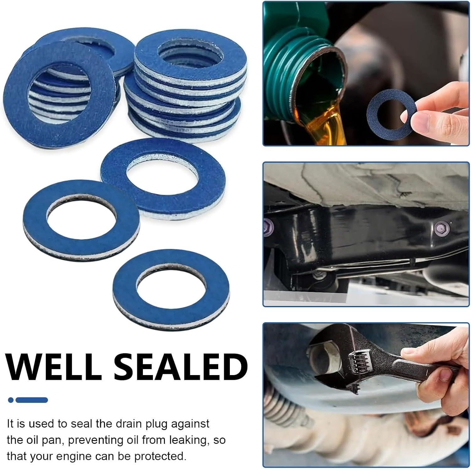 24PCS Oil Drain Plug Gasket Washer, M12 Aluminum Crush Washer, Oil Plug Seals Gasket, Compatible with Toyota, Tacoma, Camry, Lexus, Leak Proof Replacement 90430-12031