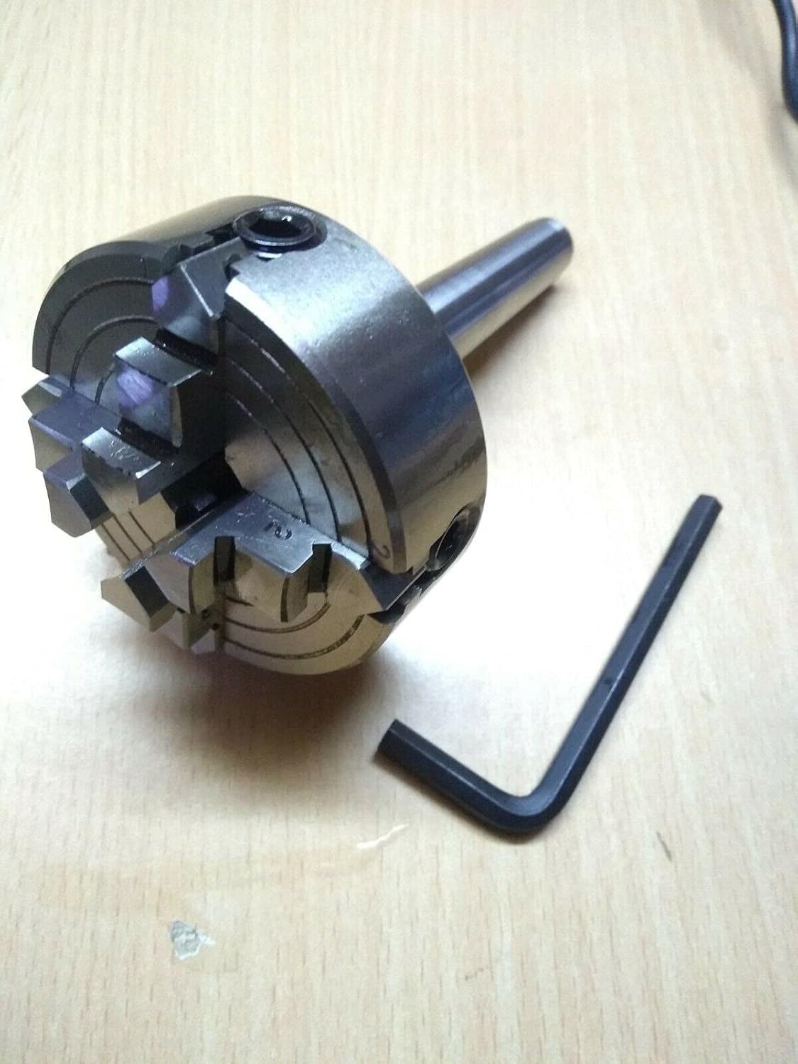 70MM 4 JAW INDEPENDENT CHUCK WITH MT3 MOUNTING SHANK 1/2 DRAWBAR THREADED 14 x 1 (!)