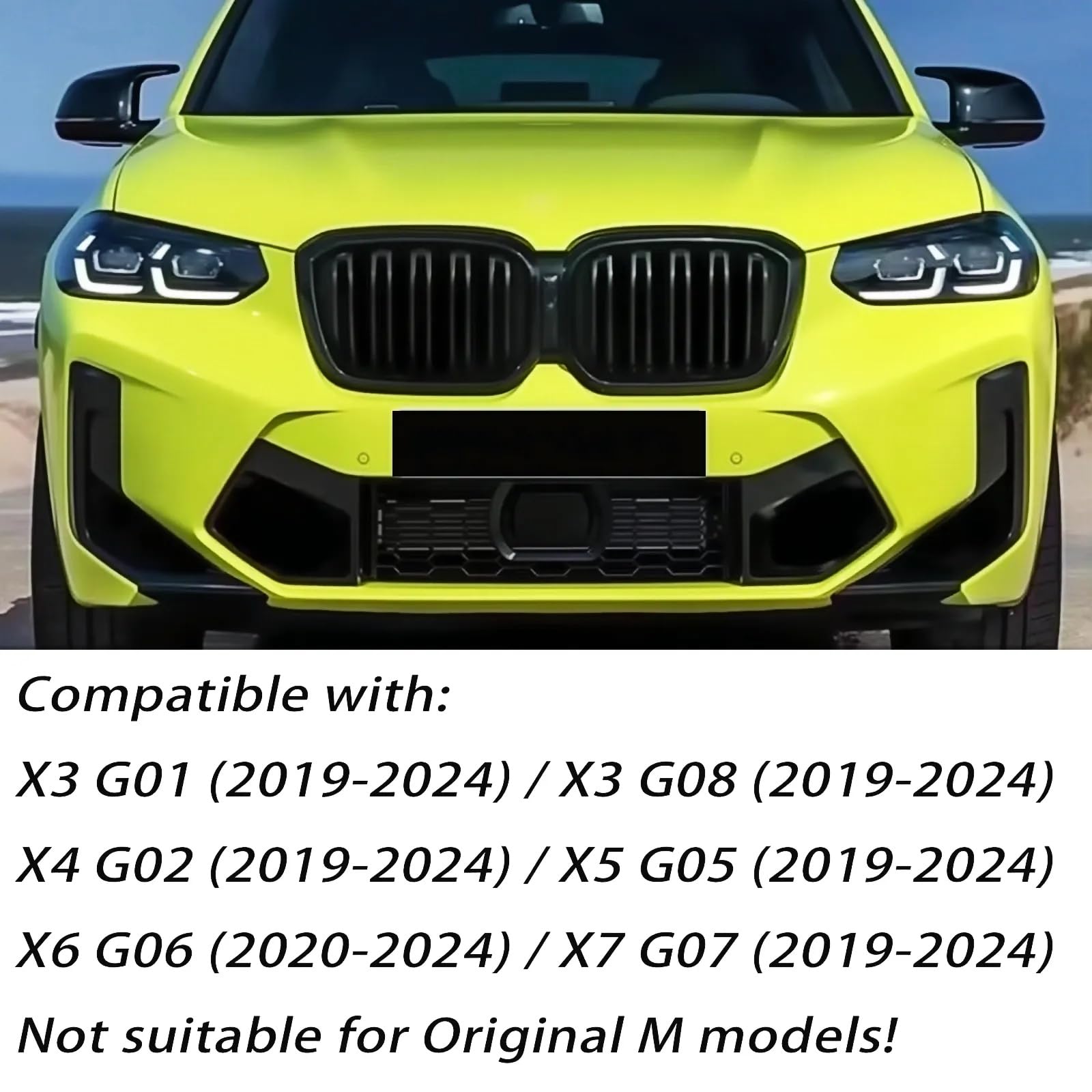 Spiegelkappen, 1 Paar Auto Rückspiegel Kappe Tür Abdeckung für BMW X3 G01 G08 X4 G02 X5 G05 X6 G06 X7 G07 2019-2024 Glänzend Schwarz