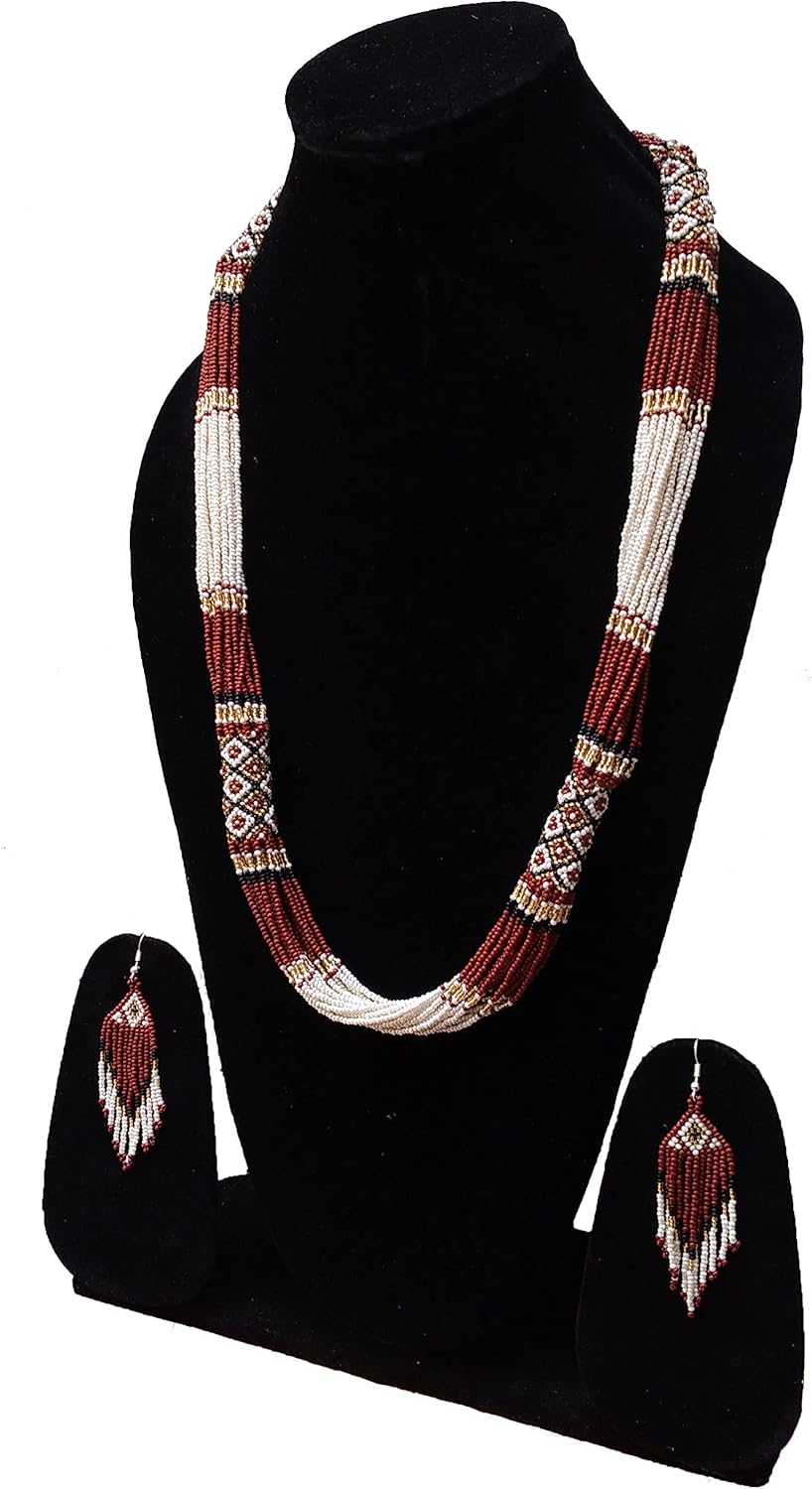 Handmade Native American Style Tribal ethnic Seed Bead Beaded Layered Medallion Necklace 6